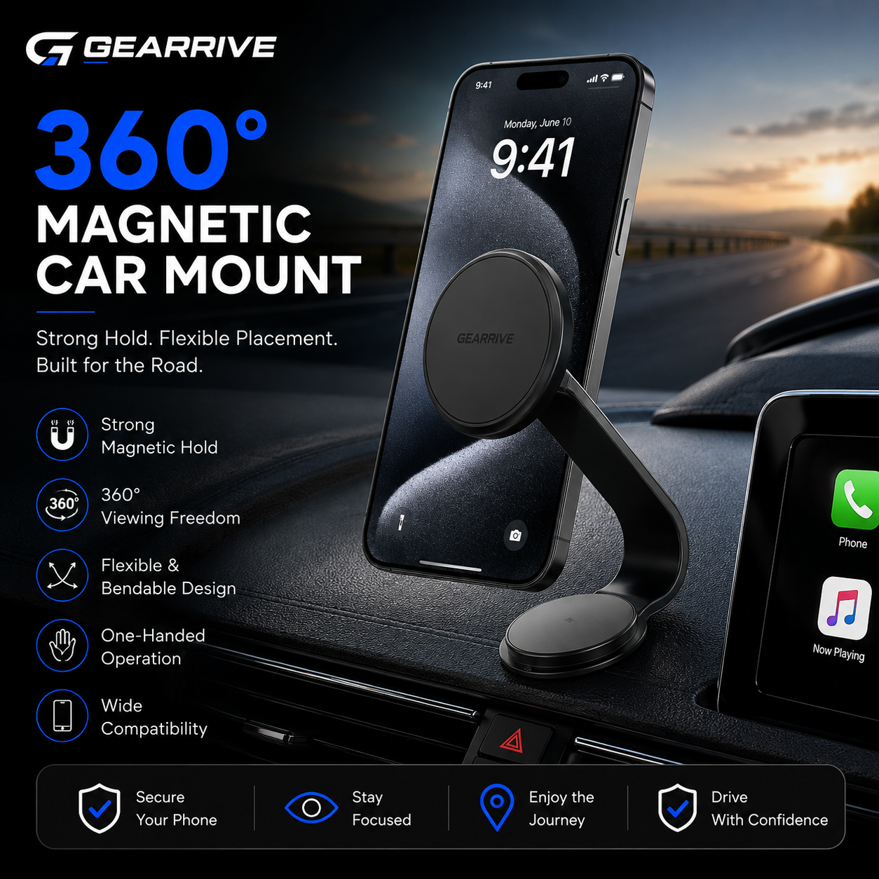 GEARRIVE 360° Magnetic Car Mount